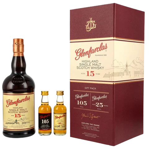 Glenfarclas 15 Year Old Single Malt Gift Pack 700ml + 2 x 50ml