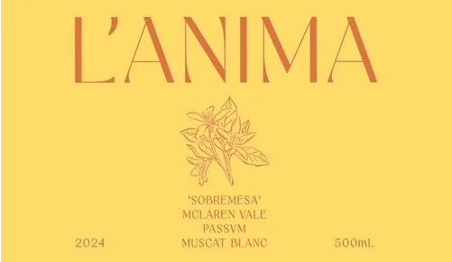 L'Anima Sobremesa Passito Muscat Blanc 2024 500mL